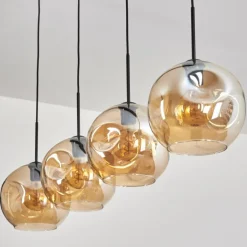 Suspension - Verre 25 cm Ripoll Ambre, 4 lumières