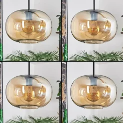 Suspension - Verre 30 cm Ripoll Ambre, 4 lumières