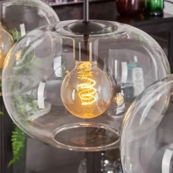 Suspension - Verre 30 cm Ripoll Clair, 4 lumières