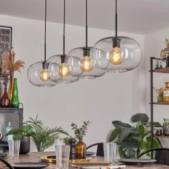 Suspension - Verre 30 cm Ripoll Clair, 4 lumières