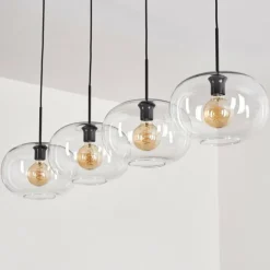 Suspension - Verre 30 cm Ripoll Clair, 4 lumières