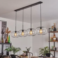Suspension - Verre 30 cm Ripoll Clair, 4 lumières