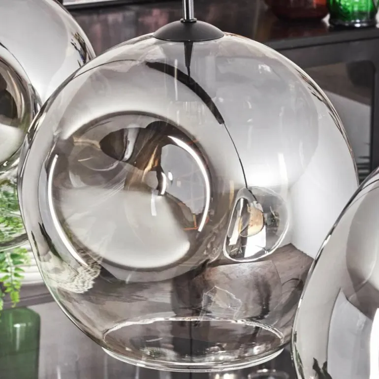 Suspension - Verre 30 cm Ripoll Clair, Fumé, 3 lumières