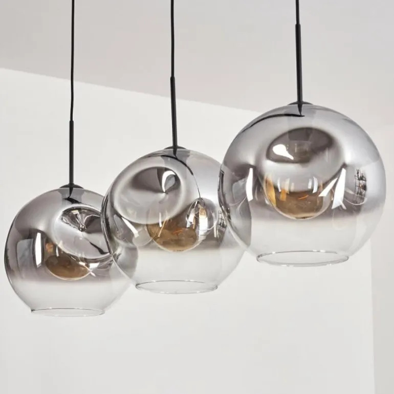 Suspension - Verre 30 cm Ripoll Clair, Fumé, 3 lumières