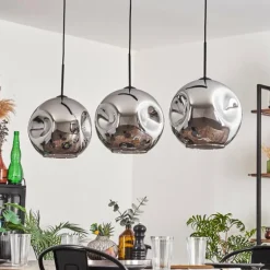 Suspension - Verre 30 cm Ripoll Chrome, 3 lumières