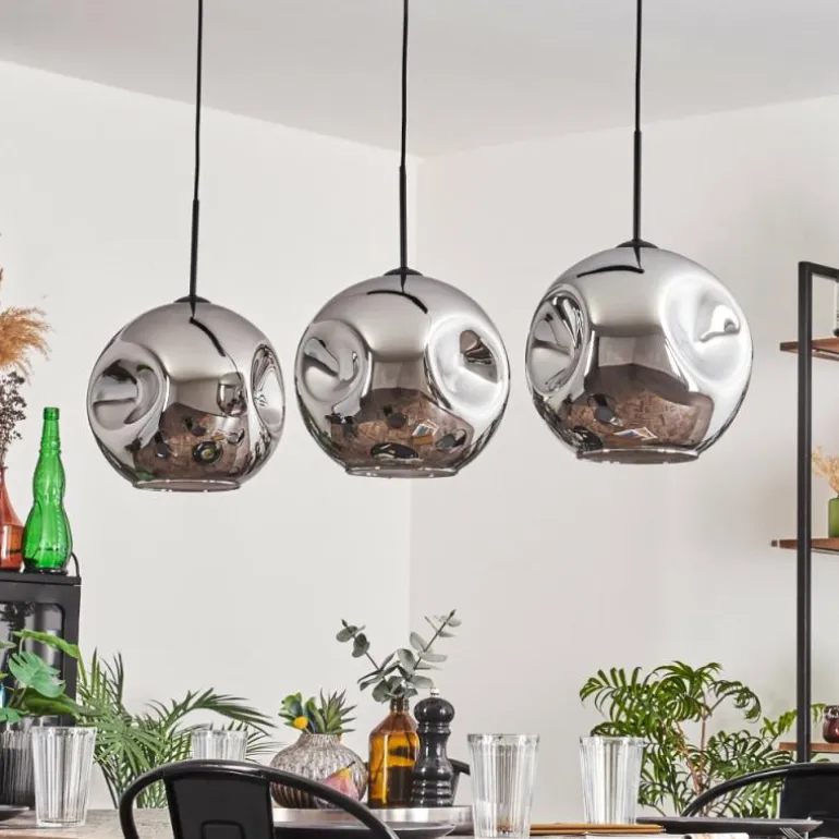 Suspension - Verre 30 cm Ripoll Chrome, 3 lumières
