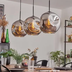 Suspension - Verre 30 cm Ripoll Chrome, 3 lumières