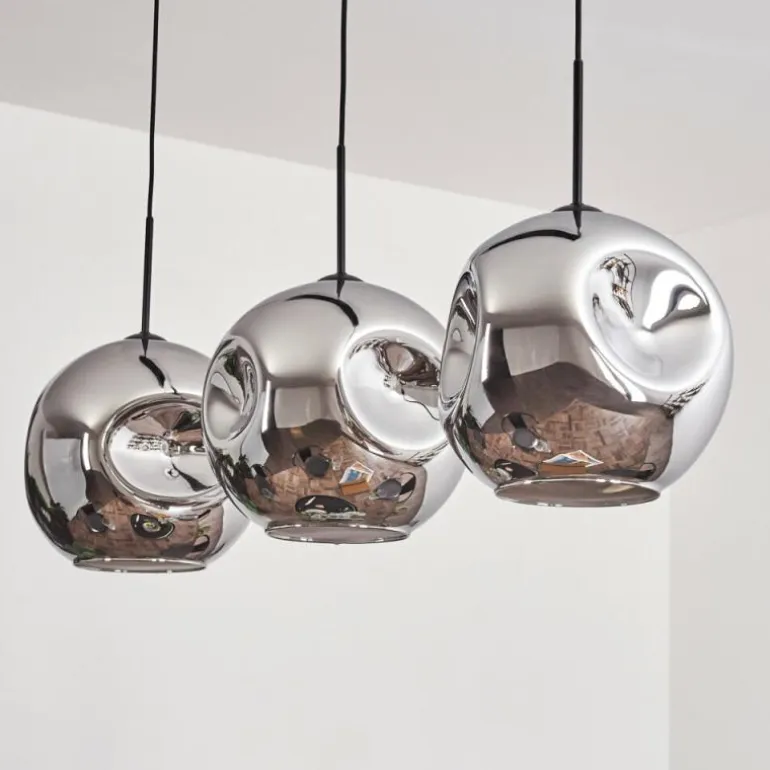 Suspension - Verre 30 cm Ripoll Chrome, 3 lumières