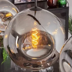 Suspension - Verre 30 cm Ripoll Fumé, 3 lumières