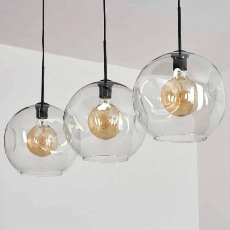 Suspension - Verre 30 cm Ripoll Clair, 3 lumières