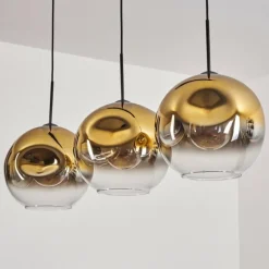 Suspension - Verre 30 cm Ripoll Or, Clair, 3 lumières