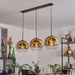 Suspension - Verre 30 cm Ripoll Or, Clair, 3 lumières