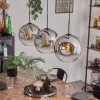 Suspension - Verre 30 cm Ripoll Chrome, Clair, 3 lumières