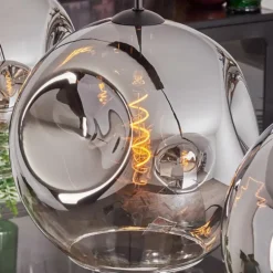 Suspension - Verre 30 cm Ripoll Chrome, Clair, 3 lumières