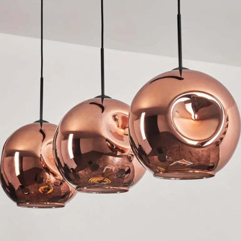 Suspension - Verre 30 cm Ripoll Cuivré, 3 lumières
