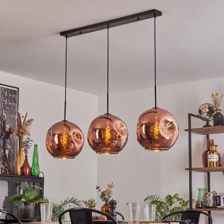 Suspension - Verre 30 cm Ripoll Cuivré, 3 lumières