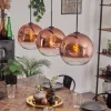 Suspension - Verre 30 cm Ripoll Clair, Cuivré, 3 lumières