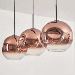 Suspension - Verre 30 cm Ripoll Clair, Cuivré, 3 lumières