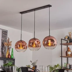 Suspension - Verre 30 cm Ripoll Clair, Cuivré, 3 lumières