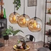 Suspension - Verre 30 cm Ripoll Noir, 3 lumières