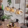 Suspension - Verre 30 cm Ripoll Noir, 3 lumières