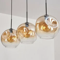 Suspension - Verre 30 cm Ripoll Noir, 3 lumières