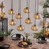Suspension - Verre Apedo Ambre, 8 lumières