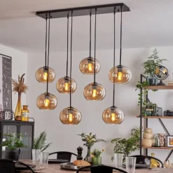 Suspension - Verre Apedo Ambre, 8 lumières