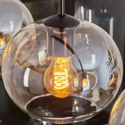 Suspension - Verre Apedo Ambre, Clair, 5 lumières