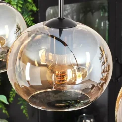 Suspension - Verre Apedo Ambre, 4 lumières