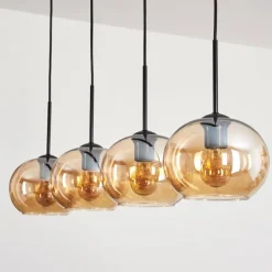 Suspension - Verre Apedo Ambre, 4 lumières