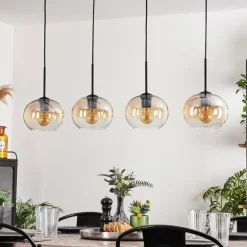 Suspension - Verre Apedo Ambre, Clair, 4 lumières