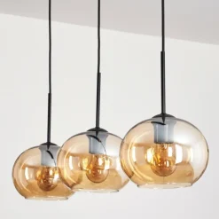 Suspension - Verre Apedo Ambre, 3 lumières