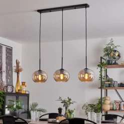 Suspension - Verre Apedo Ambre, 3 lumières