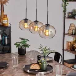 Suspension - Verre Apedo Ambre, Clair, 3 lumières