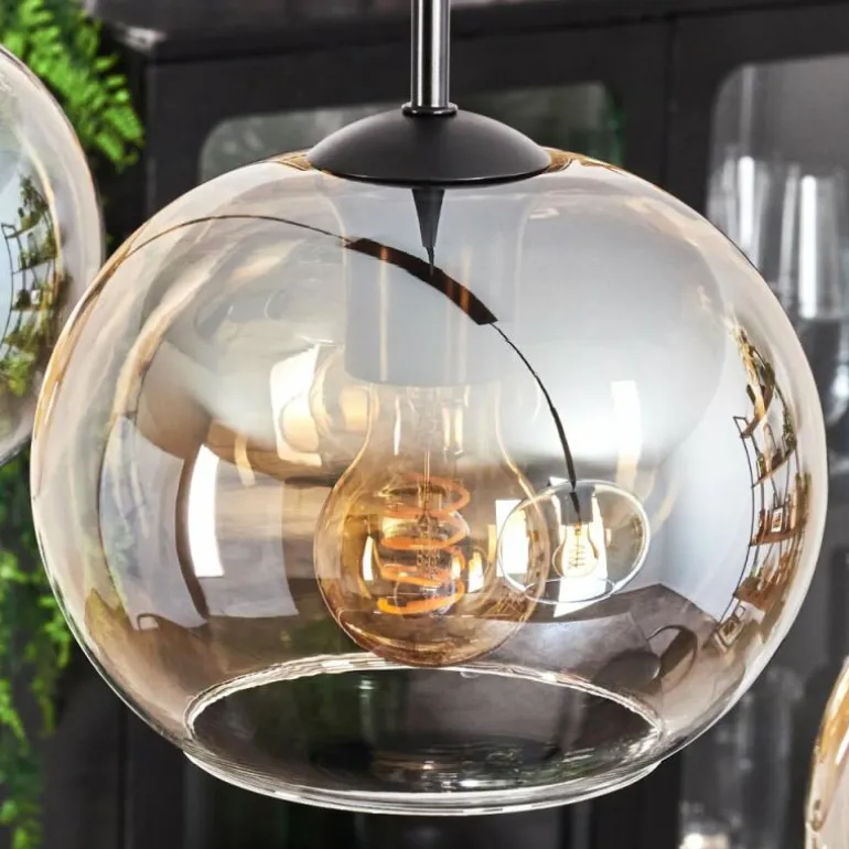 Suspension - Verre Apedo Ambre, Clair, 3 lumières