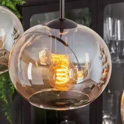 Suspension - Verre Apedo Ambre, 5 lumières