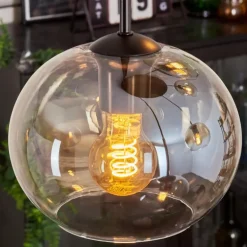 Suspension - Verre Apedo Ambre, Clair, 5 lumières