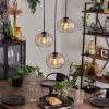 Suspension - Verre Apedo Ambre, Clair, 3 lumières