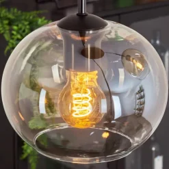 Suspension - Verre Apedo Ambre, Clair, 3 lumières
