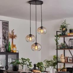 Suspension - Verre Apedo Ambre, Clair, 3 lumières