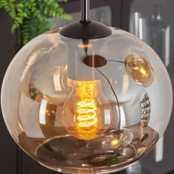 Suspension - Verre Apedo Ambre, 3 lumières
