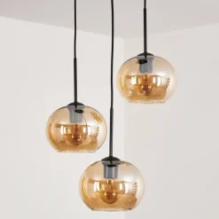 Suspension - Verre Apedo Ambre, 3 lumières