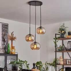 Suspension - Verre Apedo Ambre, 3 lumières