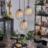 Suspension - Verre Apedo Ambre, Clair, 3 lumières