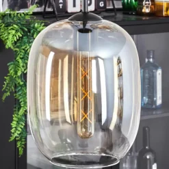 Suspension - Verre Apedo Ambre, Clair, 3 lumières