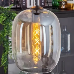 Suspension - Verre Apedo Ambre, Clair, 3 lumières