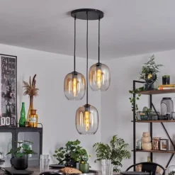 Suspension - Verre Apedo Ambre, Clair, 3 lumières
