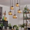 Suspension - Verre Apedo Ambre, 5 lumières