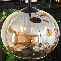 Suspension - Verre Apedo Ambre, 5 lumières
